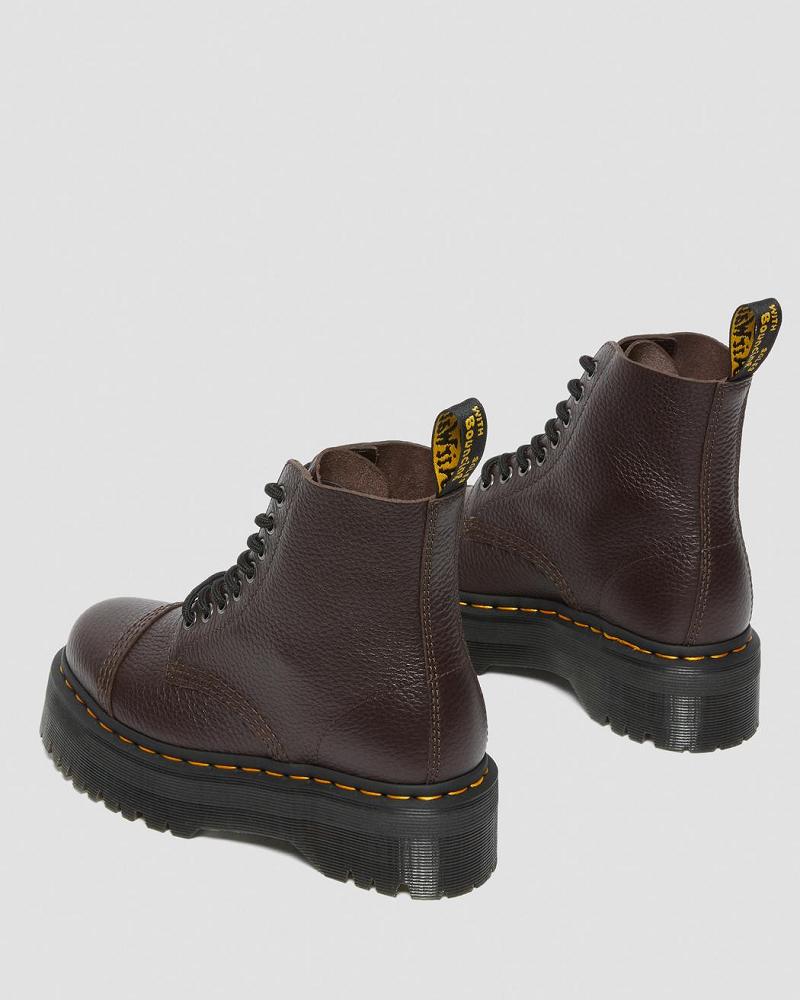 Dr Martens Sinclair Milled Nappa Lær Platform Støvler Dame Burgunder | Norge 525ILH